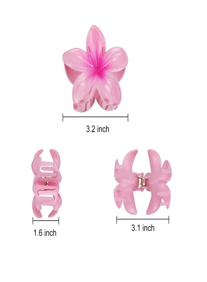 Aacehlh 6 Pcs Flower Hair Claw Clips, 3.1 inch Hawaiian Plumeria Hair Clips, Summer Beach Essentials Hair Accessories for Women (Plumeria) - Image 2